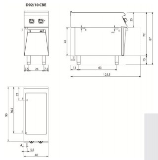 Bemar elektryczny, 1,8 kW, 1x GN1/3 + 1x GN1/1, na podstawie, Diamante 90, Olis