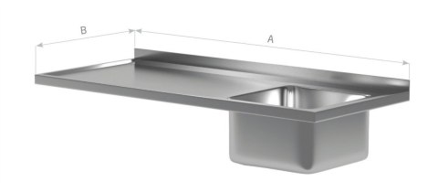 Blat Gastronomiczny Nierdzewny ze Zlewem 110x60 Inoxo