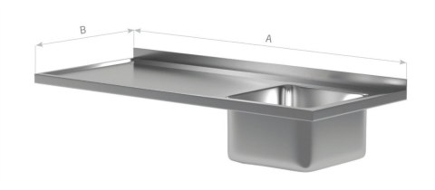 Blat Gastronomiczny Nierdzewny ze Zlewem 120x60 Inoxo