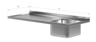 Blat Gastronomiczny Nierdzewny ze Zlewem 210x70 Inoxo