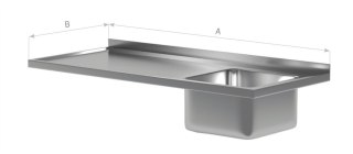Blat Gastronomiczny Nierdzewny ze Zlewem 80x60 Inoxo