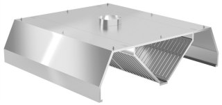 Okap Gastronomiczny Nierdzewny 120x200 Centralny Trapezowy Inoxo