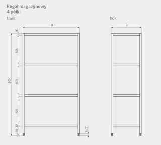 Regał Gastronomiczny Nierdzewny 100x40x180 Perforowany Inoxo 344104
