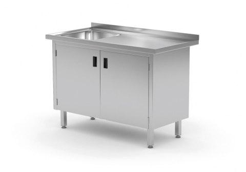 Stół Nierdzewny Gastronomiczny Szafka ze Zlewem 110x60 Inoxo 218116