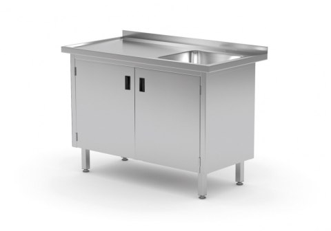 Stół Nierdzewny Gastronomiczny Szafka ze Zlewem 110x60 Inoxo 218116