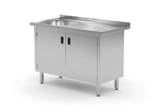 Stół Nierdzewny Gastronomiczny Szafka ze Zlewem 120x60 Inoxo 218126