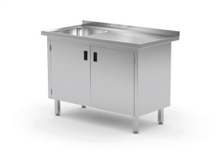 Stół Nierdzewny Gastronomiczny Szafka ze Zlewem 150x60 Inoxo 218156