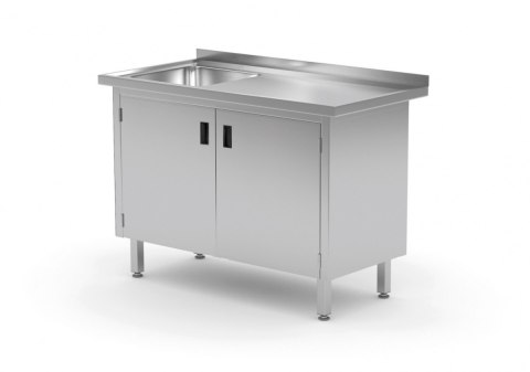 Stół Nierdzewny Gastronomiczny Szafka ze Zlewem 70x60 Inoxo 218076