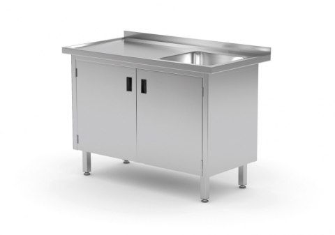 Stół Nierdzewny Gastronomiczny Szafka ze Zlewem 70x60 Inoxo 218076