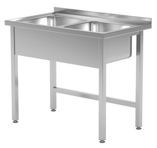 Stół Nierdzewny Gastronomiczny z 2 Zlewami 100x60 Inoxo 221106