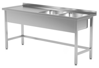 Stół Nierdzewny Gastronomiczny z 2 Zlewami 160x60 Inoxo 220166