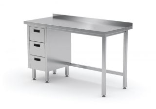 Stół Nierdzewny Gastronomiczny z 3 Szufladami 120x60 Inoxo 123126-3