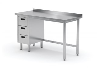 Stół Nierdzewny Gastronomiczny z 3 Szufladami 80x60 Inoxo 123086-3