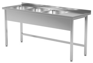 Stół Nierdzewny Gastronomiczny z 3 Zlewami 190x60 Inoxo 223196