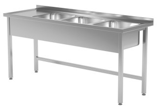 Stół Nierdzewny Gastronomiczny z 3 Zlewami 190x60 Inoxo 223196
