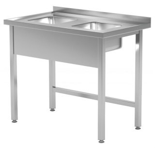 Stół Nierdzewny Gastronomiczny z Małymi Zlewami 90x60 Inoxo 221096-Mk