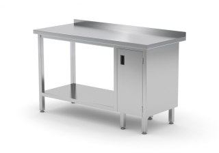 Stół Nierdzewny Gastronomiczny z Półką I Szafką 110x60 Inoxo 126116