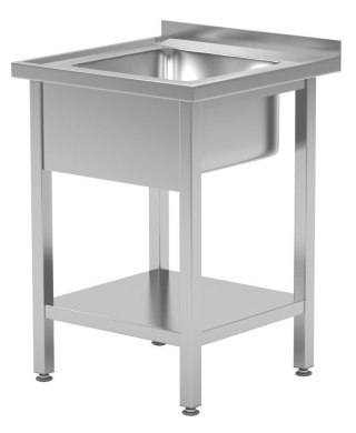 Stół Nierdzewny Gastronomiczny z Półką + Zlew 70x70 Inoxo 212077
