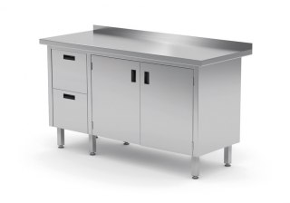 Stół Nierdzewny Gastronomiczny z Szafką + 2 Szuflady 170x60 Inoxo 132176