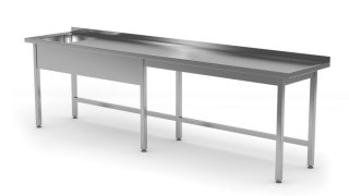 Stół Nierdzewny Gastronomiczny Zlew 240x60 Inoxo 211246-6