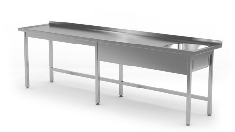 Stół Nierdzewny Gastronomiczny Zlew 240x60 Inoxo 211246-6
