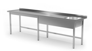 Stół Nierdzewny Gastronomiczny Zlew 260x70 Inoxo 211267-6