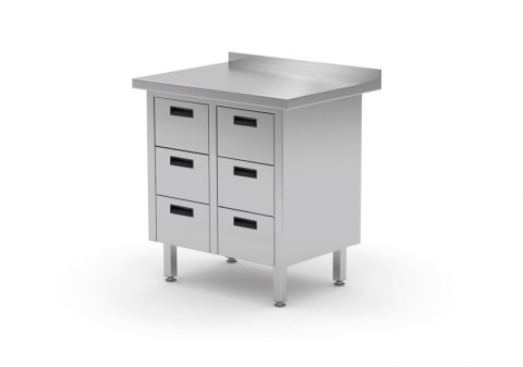 Szafka Nierdzewna z 6 Szufladami 83x60 Inoxo 121086-6
