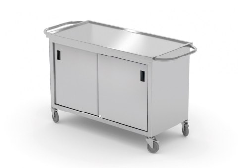 Wózek Nierdzewny Gastronomiczny z Szafką 120x60 Drzwi Suwane Inoxo 440126