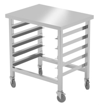 Wózek z Blatem Roboczym + Prowadnice 5x Gn 2/1 Inoxo 421114