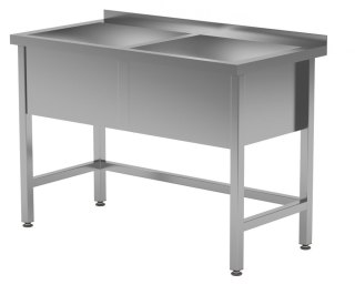 Zlew Gastronomiczny Dwukomorowy Basen Stal Nierdzewna 140x70 gł. 30 Inoxo
