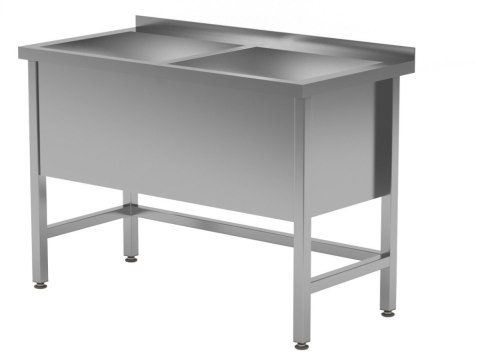 Zlew Gastronomiczny Dwukomorowy Basen Stal Nierdzewna 160x70 gł. 40 Inoxo