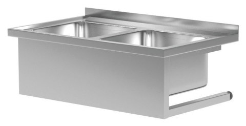 Zlew Nierdzewny Gastronomiczny Wiszący 2-Kom 100x70 gł. 30 Inoxo 221107-Wi