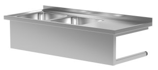 Zlew Nierdzewny Gastronomiczny Wiszący 2-Kom 110x60 gł. 30 Inoxo 221116-Wi