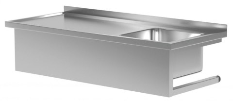 Zlew Nierdzewny Gastronomiczny Wiszący z Blatem 120x70 gł. 30 Inoxo 211127-Wi