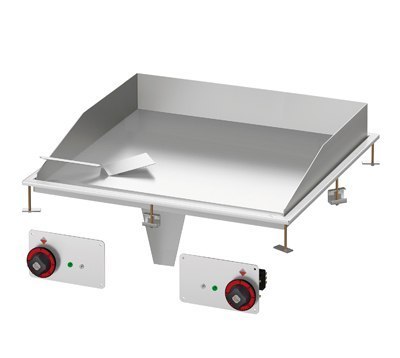Ftlrd-88 Ets Płyta Grillowa Elektryczna 1/2 Gładka-1/2 Ryflowana Chromowana