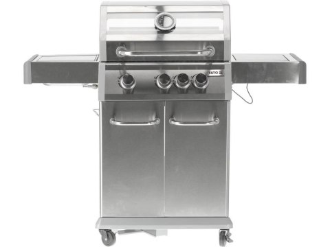 Grill Gazowy Itami 3+1 Stal Nierdzewna 11,5kW z Szybą | YATO YG-20015