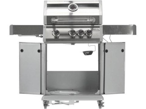 Grill Gazowy Itami 3+1 Stal Nierdzewna 11,5kW z Szybą | YATO YG-20015