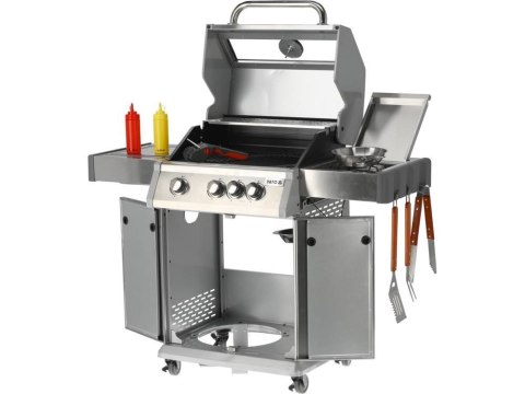 Grill Gazowy Itami 3+1 Stal Nierdzewna 11,5kW z Szybą | YATO YG-20015