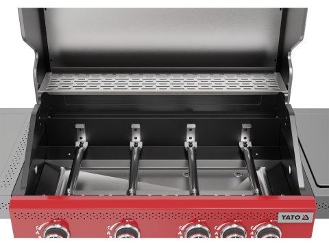 Grill Gazowy Itami 4+1 14,5kW Czerwony | YATO YG-20034