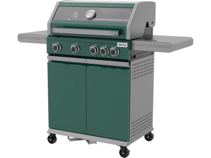 Grill Gazowy Itami 4+1 14,5kW z Szybą Zielony | YATO YG-20035