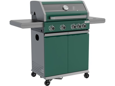 Grill Gazowy Itami 4+1 14,5kW z Szybą Zielony | YATO YG-20035