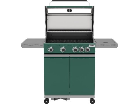 Grill Gazowy Itami 4+1 14,5kW z Szybą Zielony | YATO YG-20035