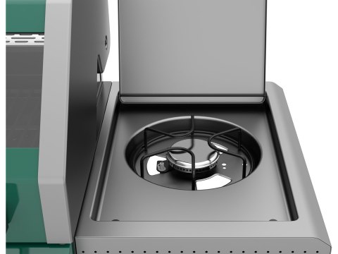 Grill Gazowy Itami 4+1 14,5kW z Szybą Zielony | YATO YG-20035