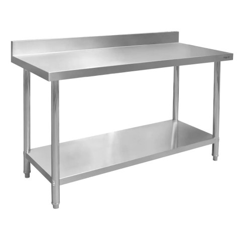 Stół Gastronomiczny ze Stali Nierdzewnej Przyścienny Z Półką Standard 150x70x85 cm