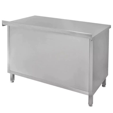 Stół Gastronomiczny ze Stali Nierdzewnej Przyścienny Z Szafką 100x70x85 cm
