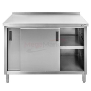 Stół Gastronomiczny ze Stali Nierdzewnej Przyścienny Z Szafką 120x60x85 cm
