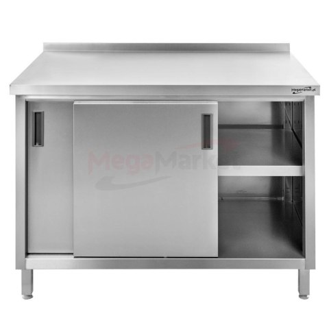 Stół Gastronomiczny ze Stali Nierdzewnej Przyścienny Z Szafką 120x60x85 cm