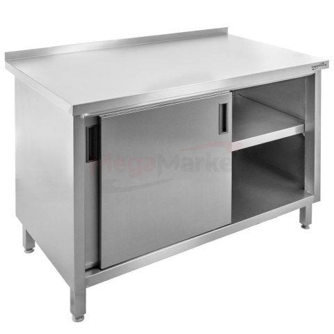 Stół Gastronomiczny ze Stali Nierdzewnej Przyścienny Z Szafką 120x60x85 cm