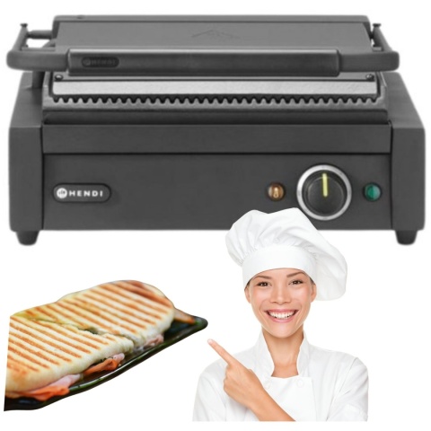 Grill Kontaktowy 230V 2200W 43x37,5 cm Czarny [Nowy Model] | HENDI 263617