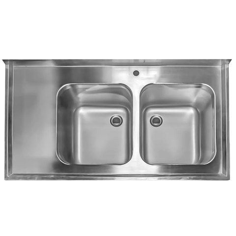 Zlew Gastronomiczny Dwukomorowy Z Ociekaczem I Półką 1200x600x850mm MTP005066